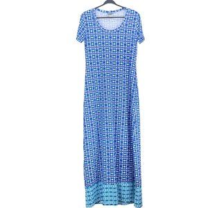 TOMMY BAHAMA stretchy maxi short sleeve dress